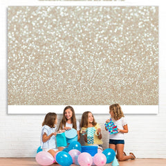 Lofaris White Gold Abstract Bokeh Backdrop Party Decorations