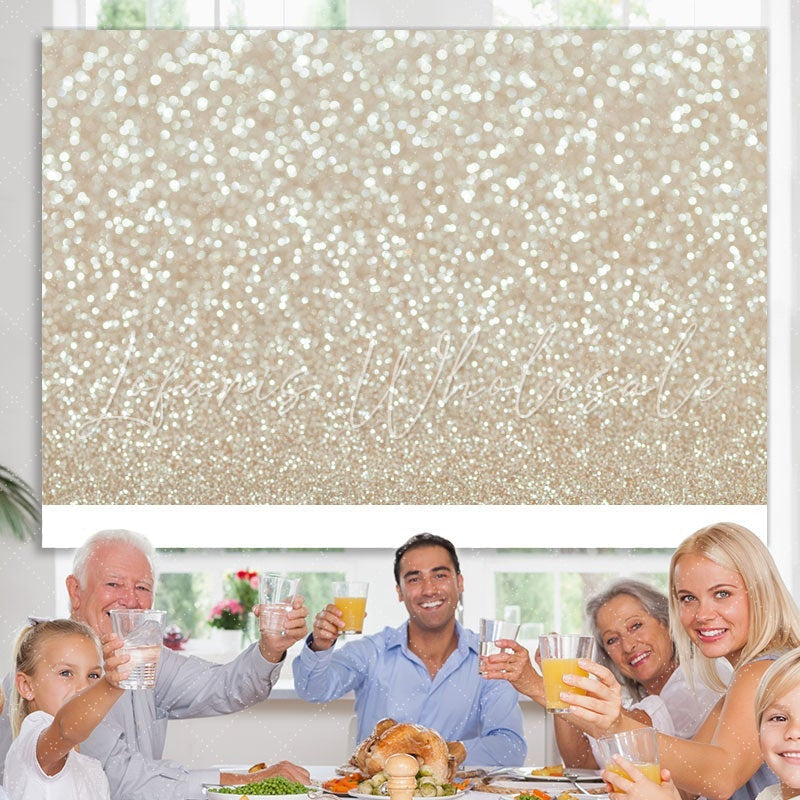 Lofaris White Gold Abstract Bokeh Backdrop Party Decorations