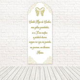 White Gold Christening Glow Shine Arch Backdrop For Holy Blessing