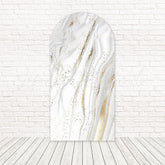 White Gold Marble Arch Backdrop for Elegant and Luxurious Event Themes