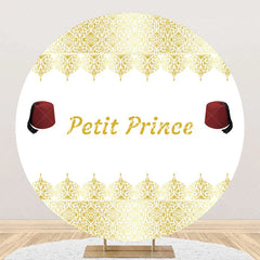 Lofaris White Gold Red Fez Hat Petit Prince Round Backdrop