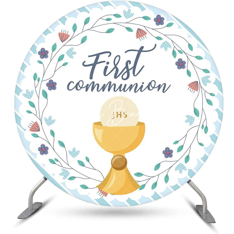 Lofaris White Holy Grail First Communion Baptism Backdrop