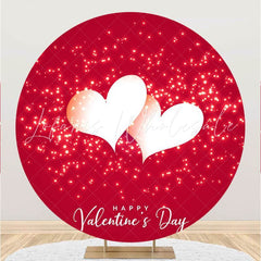 Lofaris White Love With Red Bokeh Round Valentines Backdrop