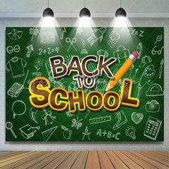 Lofaris White Pattern Green Back To School Backdrop For Party