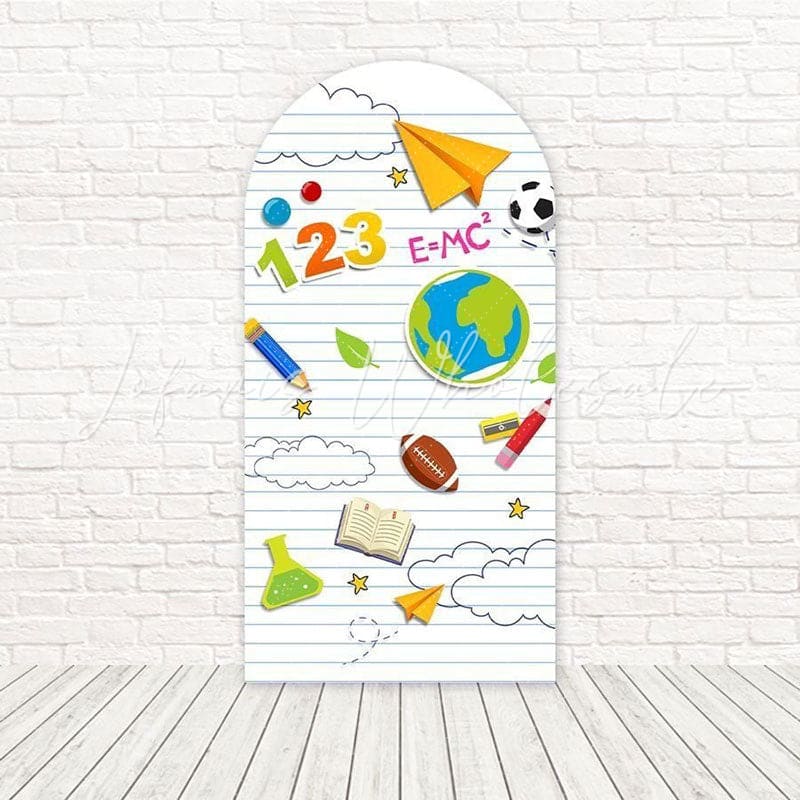 White School Back To Classes Educational Arch Backdrop For Events