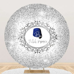 Lofaris White Silver Blue Hat Petit Prince Round Backdrop