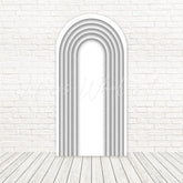White Slat Minimal Chic Arch Backdrop For Contemporary Themed Event