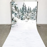Lofaris White Snowy Tree Winter Scene Photo Booth Backdrop