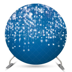 Lofaris White Strings Blue Bokeh Circle Backdrop For Party