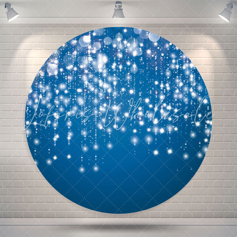 Lofaris White Strings Blue Bokeh Circle Backdrop For Party