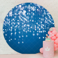 Lofaris White Strings Blue Bokeh Circle Backdrop For Party