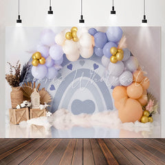 Lofaris White Wall Colourful Balloon 1st Birthday Backdrop