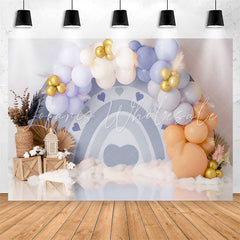 Lofaris White Wall Colourful Balloon 1st Birthday Backdrop