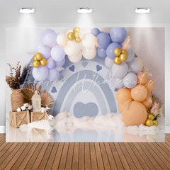 Lofaris White Wall Colourful Balloon 1st Birthday Backdrop