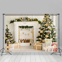 Lofaris White Winter Kitchen House Christmas Holiday Backdrop