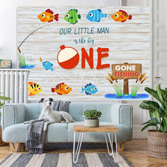 Lofaris White Wood 1st Boy Birthday Photoshoot Backdrop