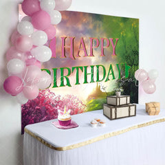Wicked Green Pink Fantasy Witch Birthday Party Backdrop For Girls