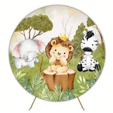 Wild Adventure Safari Kids Birthday Party Round Backdrop For Fun