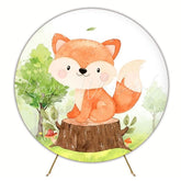 Wild Fox Round Backdrop For Nature-Themed Party Celebration Fun