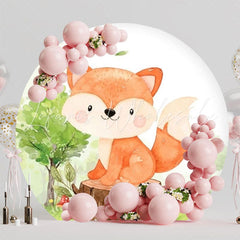 Wild Fox Round Backdrop For Nature-Themed Party Celebration Fun