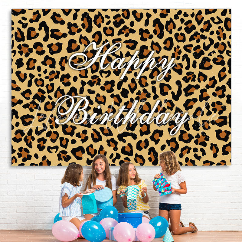 Lofaris Wild Leopard Themed Happy Birthday Backdrop For Adult