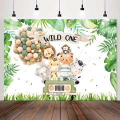 Lofaris Wild One Animals Balloon 1st Birthday Backdrop