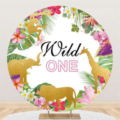 Lofaris Wild One Birthday Safari Round Backdrops for Kids