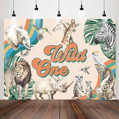 Lofaris Wild One Leaf Safari Happy 1st Birthday Backdrop