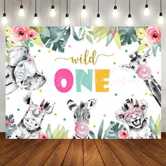 Lofaris Wild One Safari Floral Boho 1st Birthday Backdrop