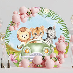 Wild Safari Jungle Round Backdrop For Animal Theme Celebrations
