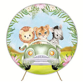 Wild Safari Jungle Round Backdrop For Animal Theme Celebrations
