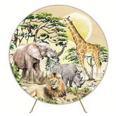 Wild Safari Round Backdrop for Adventure Themed Party