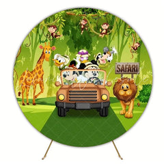 Wild Safari Round Backdrop For Animal Party Celebration