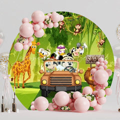 Wild Safari Round Backdrop For Animal Party Celebration