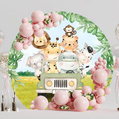 Wild Safari Round Backdrop For Exciting Jungle Party Adventure