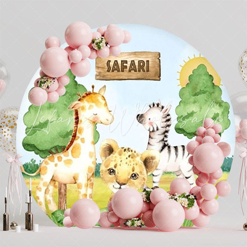 Wild Safari Round Backdrop For Fun Jungle-Themed Party Celebration