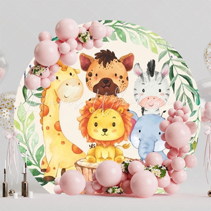 Wild Safari Round Backdrop For Jungle Adventure Party Celebration