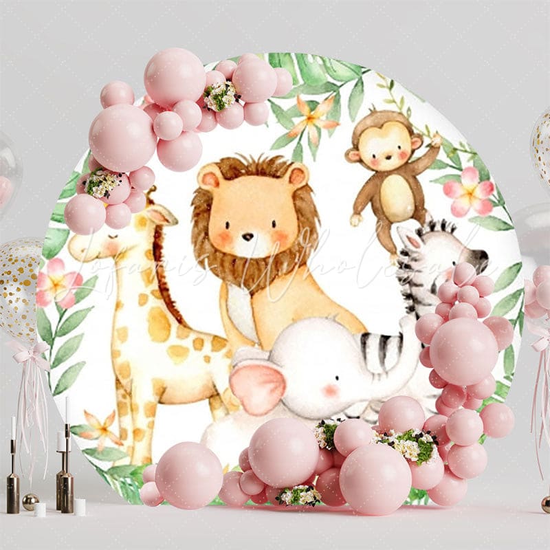 Wild Safari Round Backdrop For Jungle-Themed Kids Party Adventure
