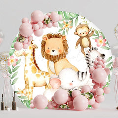 Wild Safari Round Backdrop For Jungle-Themed Kids Party Adventure