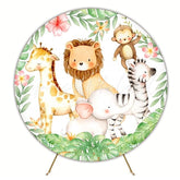 Wild Safari Round Backdrop For Jungle-Themed Kids Party Adventure