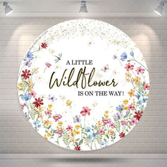 Lofaris Wildflower Is On The Way Round Baby Shower Backdrop