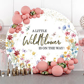Lofaris Wildflower Is On The Way Round Baby Shower Backdrop