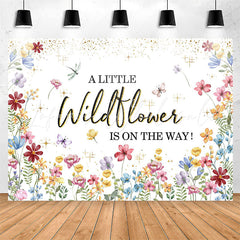 Lofaris Wildflower On The Way Sparkling Baby Shower Backdrop