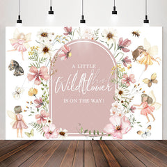 Lofaris Wildflowers Fairy Butterfly Baby Shower Backdrop