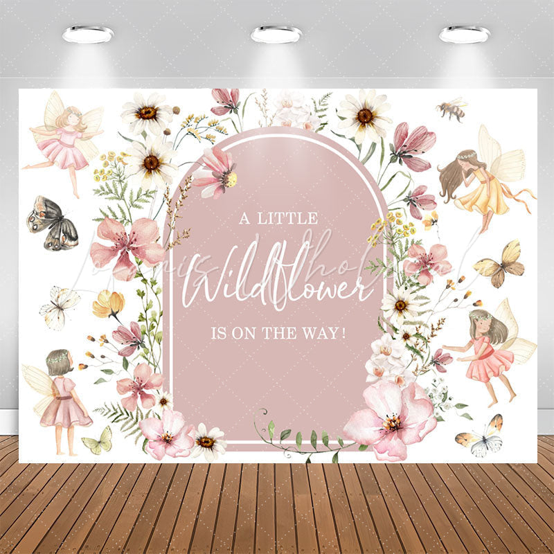 Lofaris Wildflowers Fairy Butterfly Baby Shower Backdrop