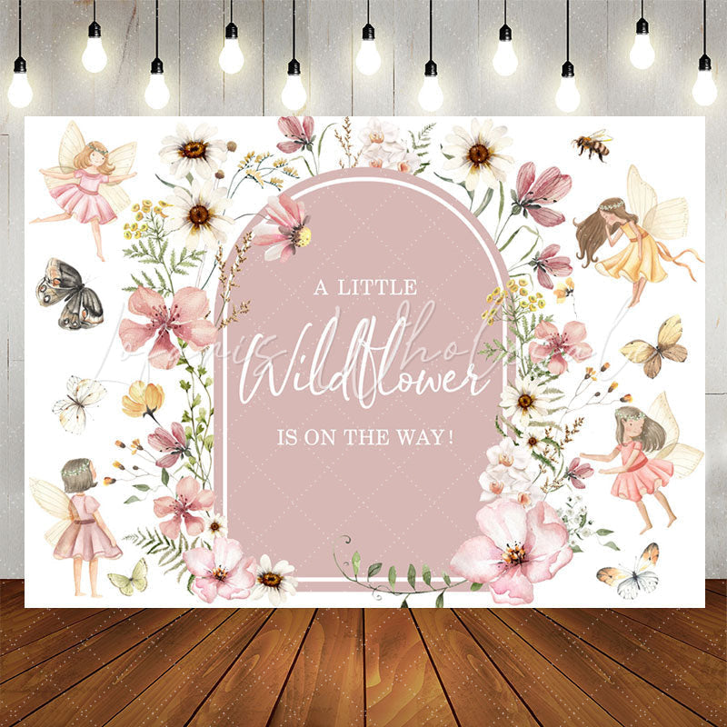 Lofaris Wildflowers Fairy Butterfly Baby Shower Backdrop
