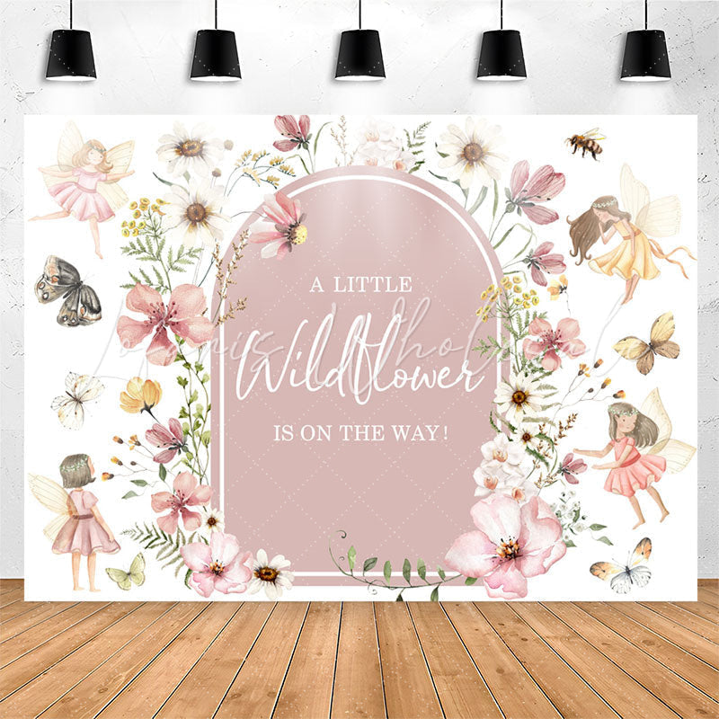 Lofaris Wildflowers Fairy Butterfly Baby Shower Backdrop