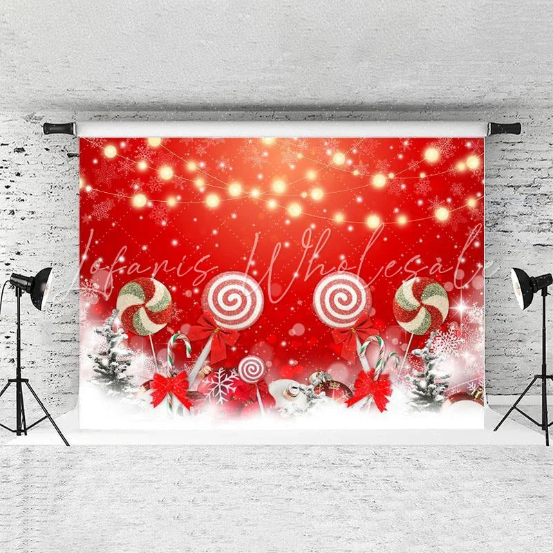 Lofaris Windmill Lollipop Glitter Christmas Backdrop For Party