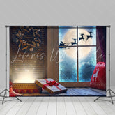 Lofaris Window Elks Wreath Gifts Photo Christmas Backdrop