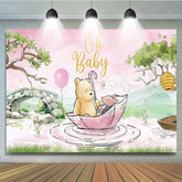 Winnie Bear Pooh Baby Shower Decorations Backdrop for Girls